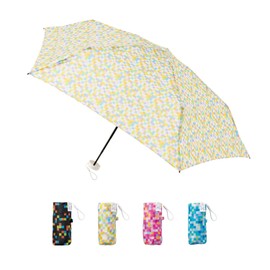 Miracle Tech 10327 Ultra Compact Lightweight Folding Umbrella, 4.6 inches (11.7 cm), UV Protection, 19.7 inches (50 cm), Mosaic, white (off-white)