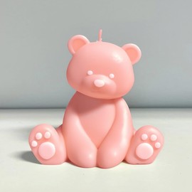 MWC Bear Scented Candle Handmade for Baby Shower Aesthetic Fresh Shape Candles Aromatherapy Handmade Candle Tabletop Art Decorative Sculpture for Modern Home Bedroom Bathroom Pink by Carmen Quintero
