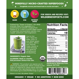 Wilderness Poets, Organic Kale Powder (160 Ounce - 10 Pound)