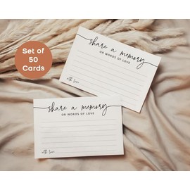 GardenCity Share a Memory Card - 50 Pack, Share a Memory Cards for Celebration of Life, Funeral, Memorial, Birthday, Graduation, Bridal Shower, 4” x 6", Minimalist