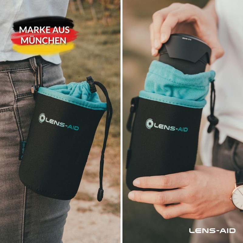 LENS-AID Neoprene Lens Bag with Fleece Lining as a Set