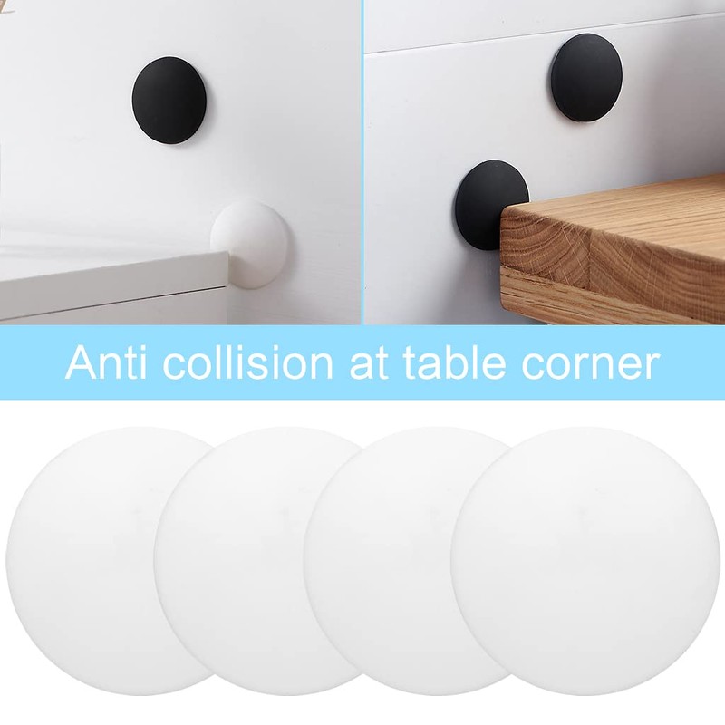 3.15" Door Stop Wall Protector, 4 pcs White Soft Silicone