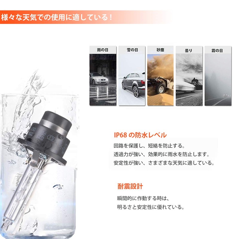 Briteye Car Headlight HID D2S 35W 8000K Bulb, High Luminance,