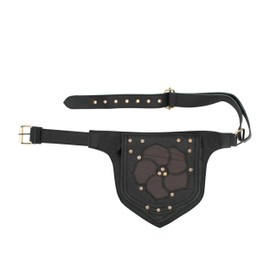 Applique Leather Belt Bag-Flower