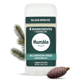 Desodorante sin aluminio de fórmula original de HUMBLE BRANDS. Control de olores duradero con bicarbonato de sodio y aceites esenciales, abeto negro, paquete de 1