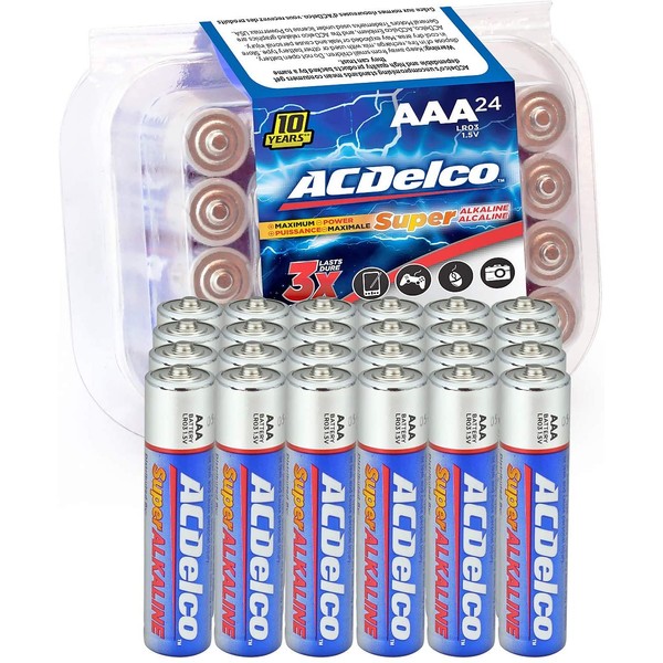 ACDelco 24 Count (Pack of 1) AAA Batteries, Maximum Power Super Alkaline Battery