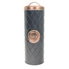 SIL Grey & Copper Metal Pasta Storage Tin Box Canister