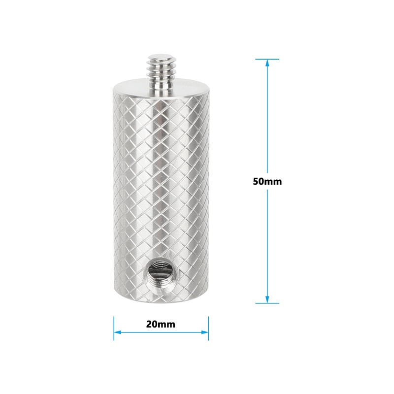 CAMVATE 1/4"-20 Male to M8 Female Extension Pole Adapter（Stainless Steel）-3692
