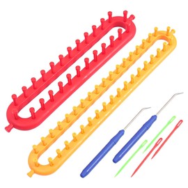 Alnicov 2 Pieces Knitting Machine, Crochet Machine, Scarf Knitting Machine for Hand Knitted Scarves for Adults (36 cm) and Children (26 cm)