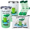 saerryor Frog Gifts for Women Girls,20oz Insulated Tumbler Socks Makeup