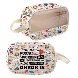 Postman Makeup Bag Mail Carrier Gift Post Office Worker Gifts Yes I'm a Postal Worker No I Don't Know Where Your Check Is Bag