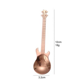 Alipis Spoon 304 Stainless Spoon Guitar Shape Tea Tool Kitchen Accessory Rose