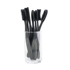 Cepillo de dientes extra duro y firme de cabeza enorme, cabezal grande largo con cerdas de carbón para blanqueamiento dental, cuidado bucal dental (negro, extra grande)