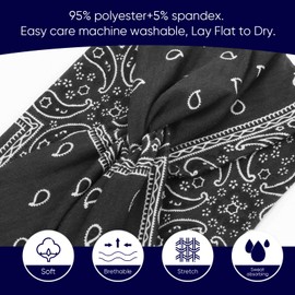 AQOKKA AQOKKA Extra Wide Headbands for Women Large Turban Headband Non Slip Boho Elastic Hairband Hair Twisted Knot Head Bands Accessories