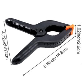 ZOENHOU 6 Inch 12 PCS Spring Clamp Set, Nylon Plastic Clips Heavy Duty Clamp with Flexible Jaw Pad and Anti-slip Handles for Woodworking Backdrop Photo Studio Craft DIY Art