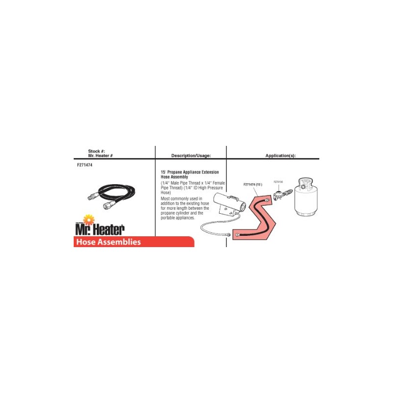Mr. Heater 15-Feet Propane Appliance Hose Assembly