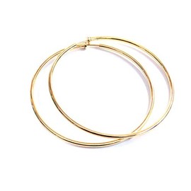 Large Clip-on Earrings Silver or Gold Plated Hoop Earrings Circle 4 inch Hypo-allergenic (Gold)