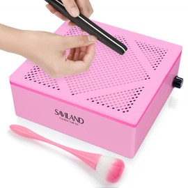 ​SAVILAND 60W Electric Nail Dust Collector: Strong Suction Nail Vacuum for Acrylic Nails, Quiet Portable Design with Detachable Filter | Nail Tech Tools for Salon & Home Use