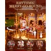 Rolife Wooden 3D Puzzles DIY Carousel Music Box with Lights