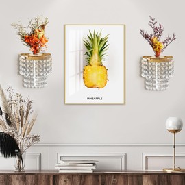 2 Pack Metal Flower Vase for Wall Crystal Vase Decor Hanging Decoration Floral Holder Home Art Wall Sculpture Glass Test Tube Vase-Gold