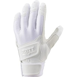 ZETT BG720HSA Baseball Batting Gloves, Non Slip, For High School Students, Ambidextrous, White (1100)