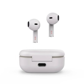 Energy Sistem Earphones True Wireless Style 4 Cream (Headphones for Wireless Music Enjoyment, Compact and Ergonomic Design, Charging Case Compatible with the ESmart Connect App) - White
