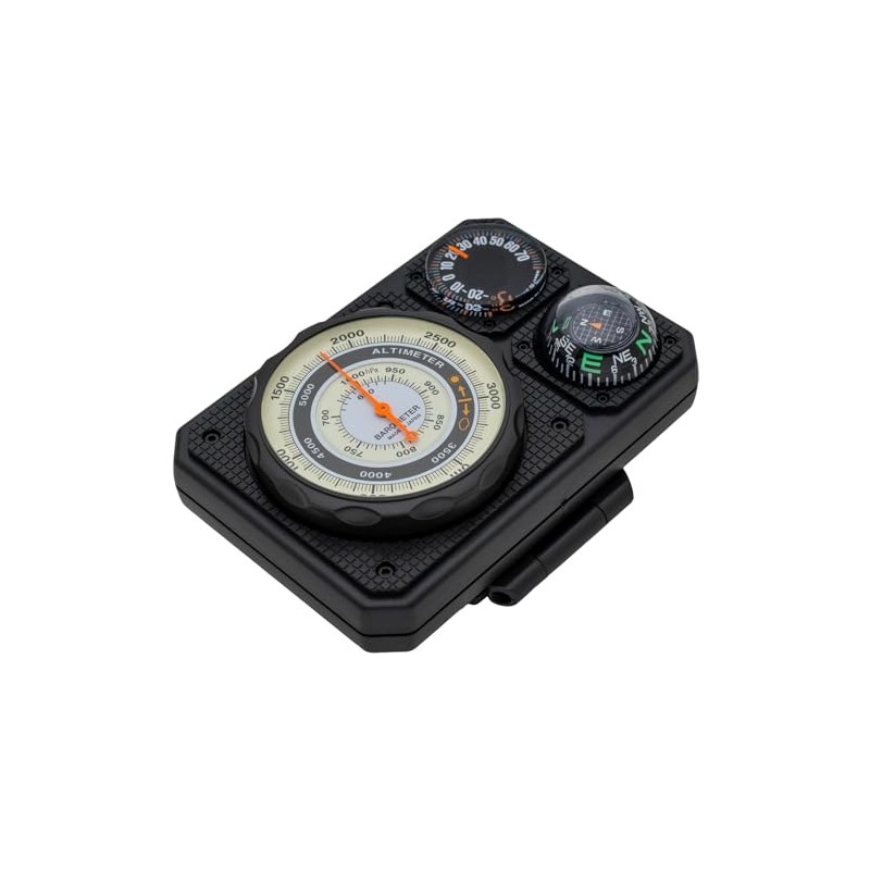 Evertrust NO1230 Altimeter, Travel Aid Analog Barometer, Thermometer, Oil Compass,