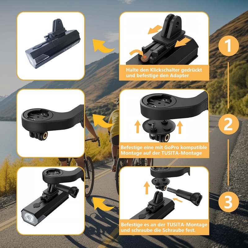 COZERI Go'Pro Mount Adapter Compatible with Cateye Bicycle Light, Suitable