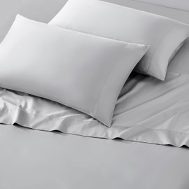 Vera Wang - Pillow Case Set, Luxury Sateen Cotton Bedding, 800 Thread Count, Soft & Smooth Bedding Set (Steel Grey, Standard Pillowcases)