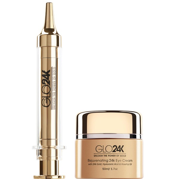 GLO24K Eye Care Set with our 24k Instant Facelift Cream & Eye Cream. For Your Eyes Only! Glow with GLO24K