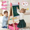 Kids Easel Including 100+ Accessories, Dual-Sided Wooden Easel for Kids