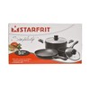 Starfrit Simplicity 5-Piece Cookware Set with Bakelite Handles, Black