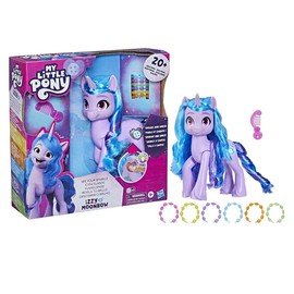 My Little Pony – Mit Huf und Herz Funkelspaß Izzy Moonbow, 20 cm großes Pony für Kinder, mit Musik und Lichtern