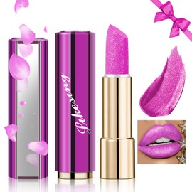 Likesing 1 Piece Glitter Lipstick Set, Lip Gloss, 24 Hour Hold, Matte Lipstick, Lip Gloss, Long Lasting Lipstick, Pink, Red Nude Lip Balm, Lip Gloss, Waterproof Make-Up, Women's Birthday Gift