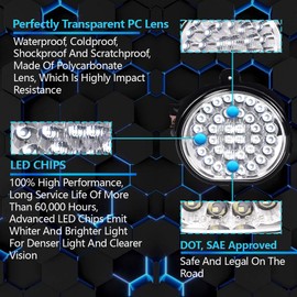 G-PLUS LED Fog Lights Lamp Compatible With 2002-2009 Dodge Ram, Super Bright Driving Fog Lamps w/Switch Driver & Passenger Pair Clear Lens