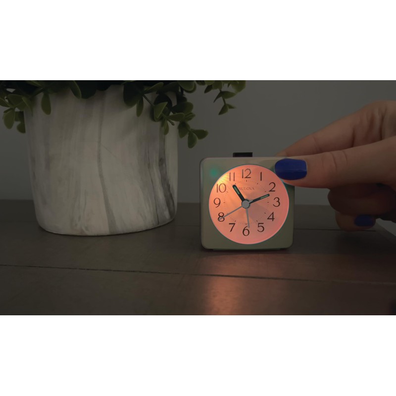 Bulova Violet Travel Alarm Clock B1876 | Compact Design with