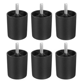 sourcing map 6 Pcs M10 x 2.4 x 2 Inch Furniture Legs, Plastic Sofa Couch Legs Tapered Replacement Legs Tapered Feet for Chair Sofa Dresser Cabinets Bed, Black