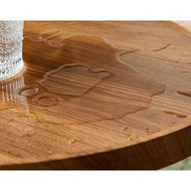 Wooden Coffee Table Rustic Nesting Tables Oval Walnut Coffee Table Modern Sofa Table End Tables for Living Room Home Office Coffee Shop (23.6“ Size)