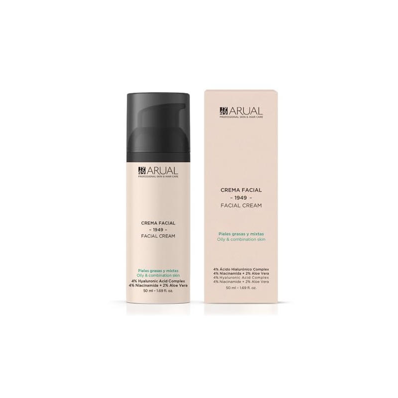 Arual Face Cream for Oily and Combination Skin with Hyaluronic