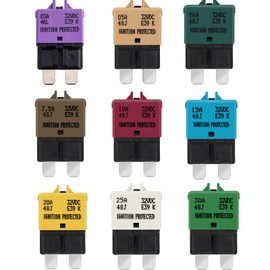 BUSSALIX E39 Circuit Breaker Blade Fuse Manual T3 Reset Low Profile ATC/ATO 3-30A 32VDC UL-Rated Thermoplastic Body Color-Coded for Amperage(All Set)