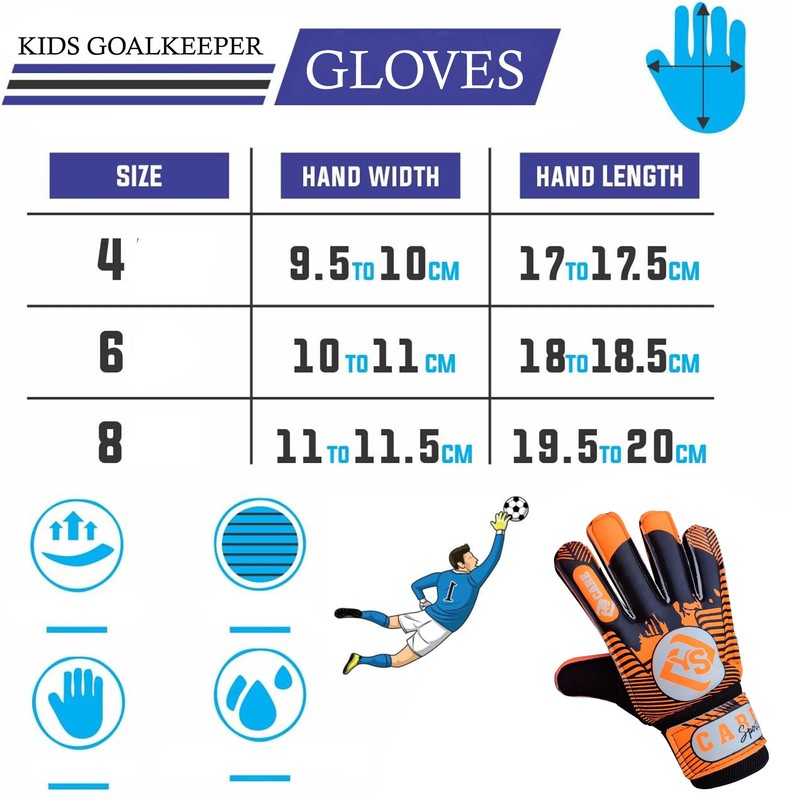 YSCARE Football Goalkeeper Gloves for Boys Children Children Adults Football