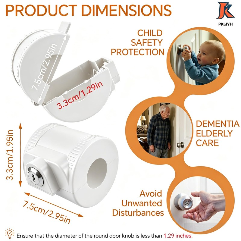 Child Proof Door Knob Cover Lock for Dementia Elderly Safety