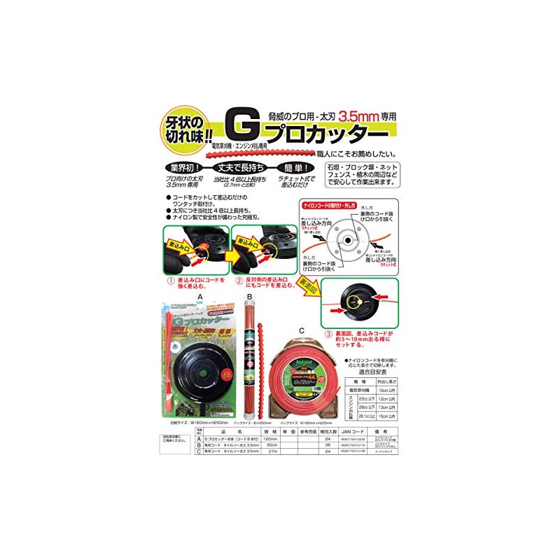 G Pro Cutter Cord (Nailsaw), 25 Pieces, 0.14 inches (3.5