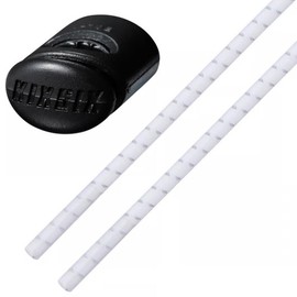 KIXSIX BUNGEE ROPELACE KX09LC04 (WHITE) No Tie Shoelaces, Made in Japan, 1 Pair (2 Pieces), Elastic Shoelaces, Sneakers, Shoelaces, Quick Lace, Run Lace, Cord Stopper, Shoelace Lock, One-Touch
