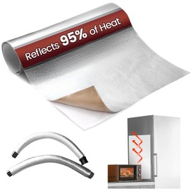 Heat Shield Automotive Aluminum Reflects 95% of Radiant Heat , 12" x 40" Stove Heat Shield to Protect Refrigerator, Heat Shield Wrap for Exhaust, Motorcycle, Wood Stove, Cabinet, Fireplace (Silver)