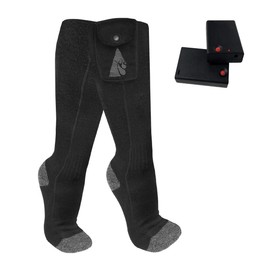 ActionHeat Classic AA Battery Heated Socks for Men and Women ¬– Lightweight Cotton Blend Heating Socks with Built-in Heating Panels for Outdoor Winter Activities – S/M, L/XL, XXL – Black and Grey