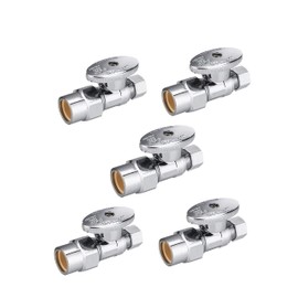 EFIELD Absperrventil, gerades Absperrventil, 0,95 cm Außendurchmesser x 1,27 cm CPVC-Rohranschluss, verchromtes Messing, 5 Stück
