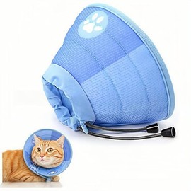 Collar Recuperación Transpirable Plegable Suave para Gatos S | Suave y transpirable, previene lamido y heridas. Para gatos y perros pequeños. Fácil aj