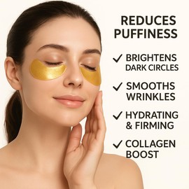 Collagen Under Eye Patches – 20 Pairs by The Weaver – Eye Masks for Puffy Eyes, Dark Circles & Wrinkles – Anti-Aging Skincare for Men & Women – Hydrating Gold Gel Pad