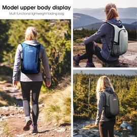 Mochila pequeña de senderismo para viajes, mochila ligera y plegable para mujeres y hombres